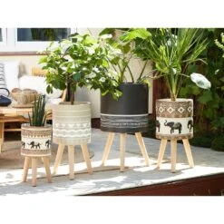 Beliani Plantenbak Voor Buiten ACHILIO - Bruin Magnesiumoxide -Woonaccessoires Verkoop 1000018186 0103