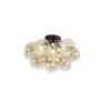 QAZQA Design Plafondlamp Zwart Met Amber Glas 4-lichts - Uvas -Woonaccessoires Verkoop 1000025196