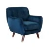 Beliani Fauteuil BODO - Blauw Fluweel -Woonaccessoires Verkoop 1000027769