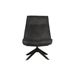 WOOOD Skyler Draaifauteuil - Kunstleer - Zwart - 94x67x85 -Woonaccessoires Verkoop 1000031095 0102