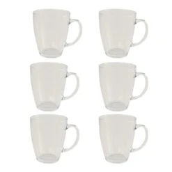 OTIX Theeglazen Met Oor 6 Stuks 350 Ml Groot Formaat Transparant Glas