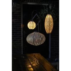 Lumiz Solar Buitenlampion Ikat Oval - Solar Tuinverlichting - 40 Cm - Goud -Woonaccessoires Verkoop 1000033362 0111