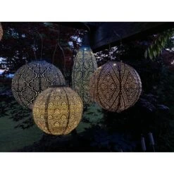 Lumiz Solar Buitenlampion Fiore Rond - Solar Tuinverlichting - 40 Cm - Groen -Woonaccessoires Verkoop 1000034310 0110