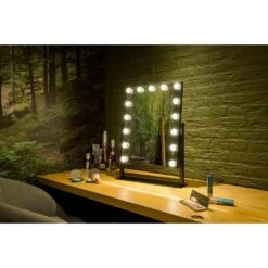 United Entertainment Hollywood Spiegel Met 15 LEDs - Zwart -Woonaccessoires Verkoop 1000072652 0103