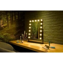 United Entertainment Hollywood Spiegel Met 15 LEDs - Zwart -Woonaccessoires Verkoop 1000072652 0104