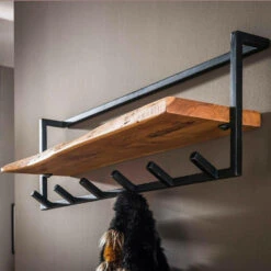 Woody Kapstok Metaal - Hout - Bruin -Woonaccessoires Verkoop 1000076586 0103
