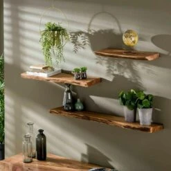 Wandplank Edwin 60cm - Hout - Bruin -Woonaccessoires Verkoop 1000076618 0102