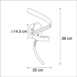 QAZQA Design Wandlamp Zwart 3-stap Touchdimmer Incl. LED - Twisted -Woonaccessoires Verkoop 1000078853 0102