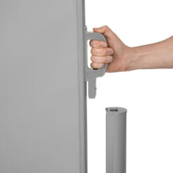 Tectake - Uittrekbaar Aluminium Windscherm Tuinscherm 200 X 300 Cm Grijs -Woonaccessoires Verkoop 1000082555 0103
