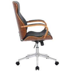 Clp Bureaustoel Melilla Kunstleder Walnoot Zwart -Woonaccessoires Verkoop 1000085263 0102