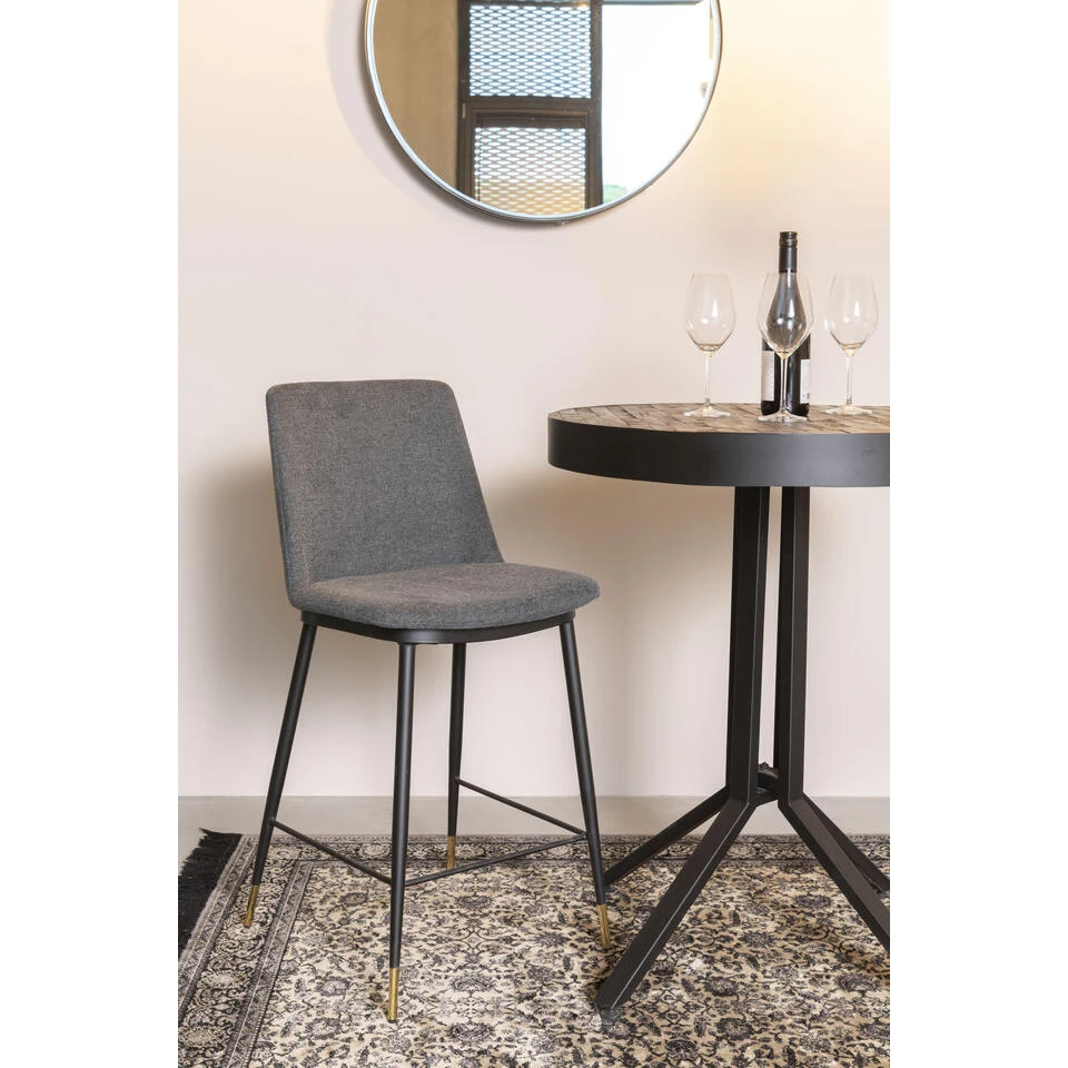 Rein Living Lionel Counterstoel - Donkergrijs - Set Van 2 4 Rein Living Lionel Counterstoel - Donkergrijs - Set Van 2 - Afbeelding 2