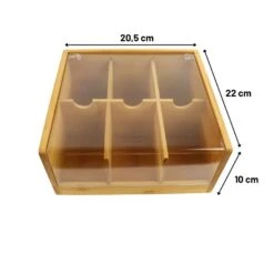 Orange85 Theedoos 6 Vaks Bamboe 20,5x22x10 Cm Kunststof -Woonaccessoires Verkoop 1000090166 0110