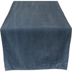 Laura Ashley Tafelloper Blauw Dubbelzijdig Uni/Wild Clematis 40x150cm -Woonaccessoires Verkoop 1000093100 0102