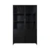 Romy Vitrinekast Industrieel Zwart - 35x120x200 Cm