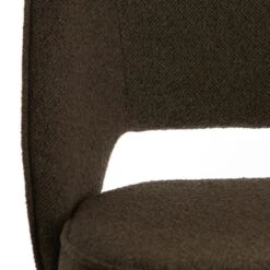 Djeslin Eetkamerstoel Donkerbruin - Stof - Bruin -Woonaccessoires Verkoop 1000096988 0104