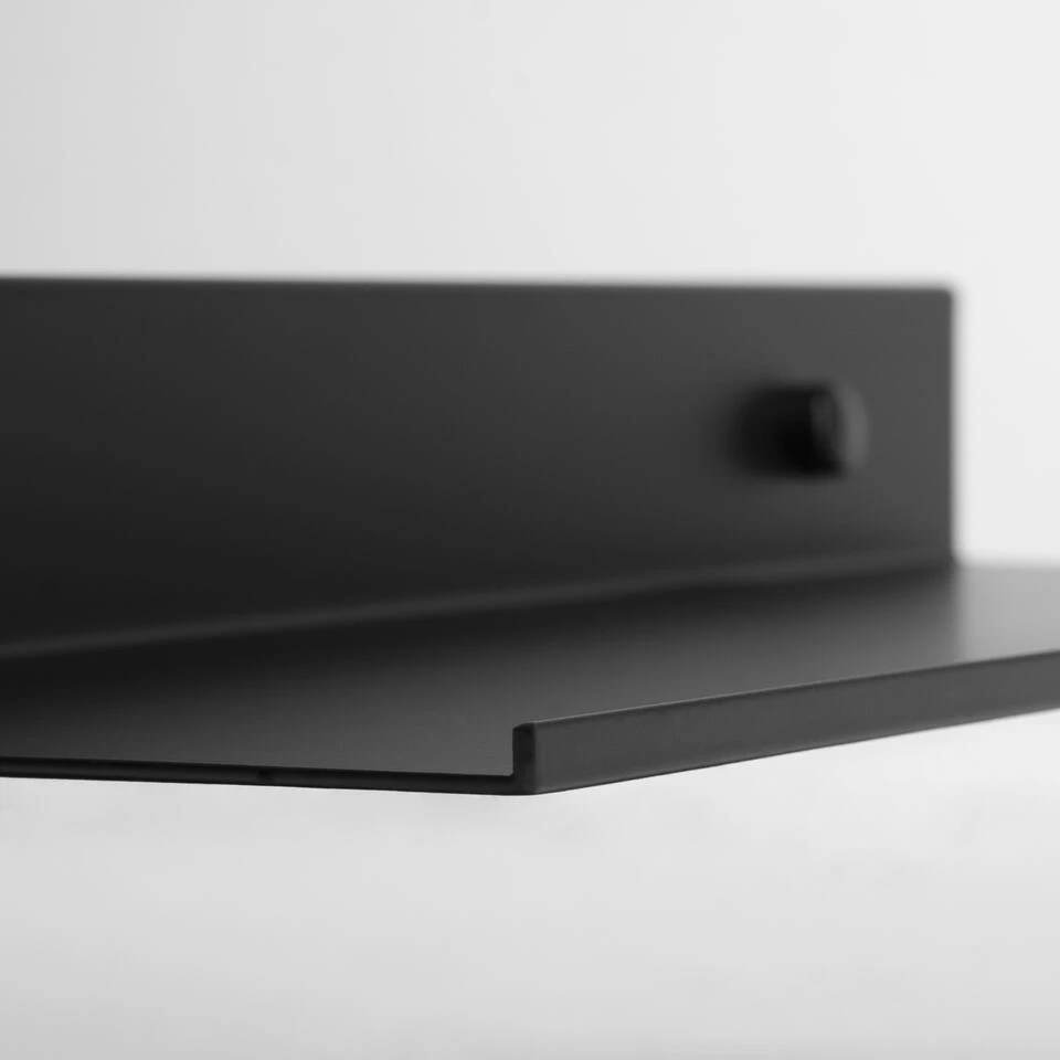 QUVIO Metalen Muur Plank - Zwart - 60 Cm 4 QUVIO Metalen Muur Plank - Zwart - 60 Cm - Afbeelding 2