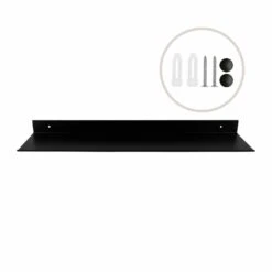 QUVIO Metalen Muur Plank - Zwart - 60 Cm 8 QUVIO Metalen Muur Plank - Zwart - 60 Cm -Woonaccessoires Verkoop 1000097092 0102