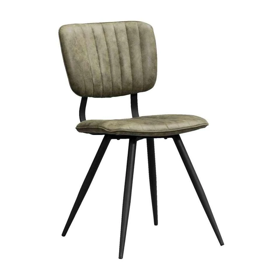 Eetkamerstoel Brim - Stof - Olijfgroen 4 Eetkamerstoel Brim - Stof - Olijfgroen - Afbeelding 2
