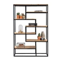 Wandmeubel Kyan - Zwart/naturel - 180x120x40 Cm -Woonaccessoires Verkoop 10600656 0140