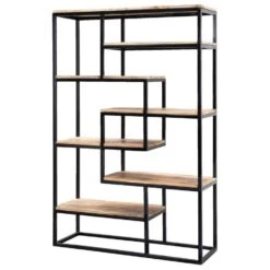 Wandmeubel Kyan - Zwart/naturel - 180x120x40 Cm -Woonaccessoires Verkoop 10600656 0301