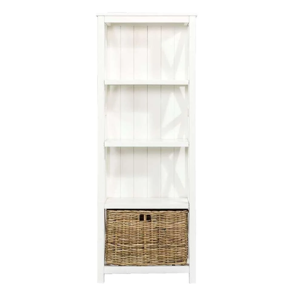 Boekenkast Valerie - Off-white - 160x60x35 Cm 2 Boekenkast Valerie - Off-white - 160x60x35 Cm