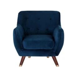 Beliani Fauteuil BODO - Blauw Fluweel -Woonaccessoires Verkoop 3104db92ac52462a93c2dfffe835315a