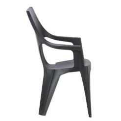 Keter - Stapelstoel Dante Hoge Rug - Donkergrijs - 89x57x57 Cm -Woonaccessoires Verkoop 50100437 8000