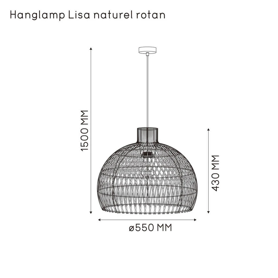 Hanglamp Lisa - Rotan - Naturel 5 Hanglamp Lisa - Rotan - Naturel - Afbeelding 3