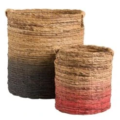 Mand Falco - Naturel/zwart - 45xØ40 Cm -Woonaccessoires Verkoop 70503543 3000