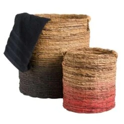 Mand Falco - Naturel/zwart - 45xØ40 Cm -Woonaccessoires Verkoop 70503543 3300