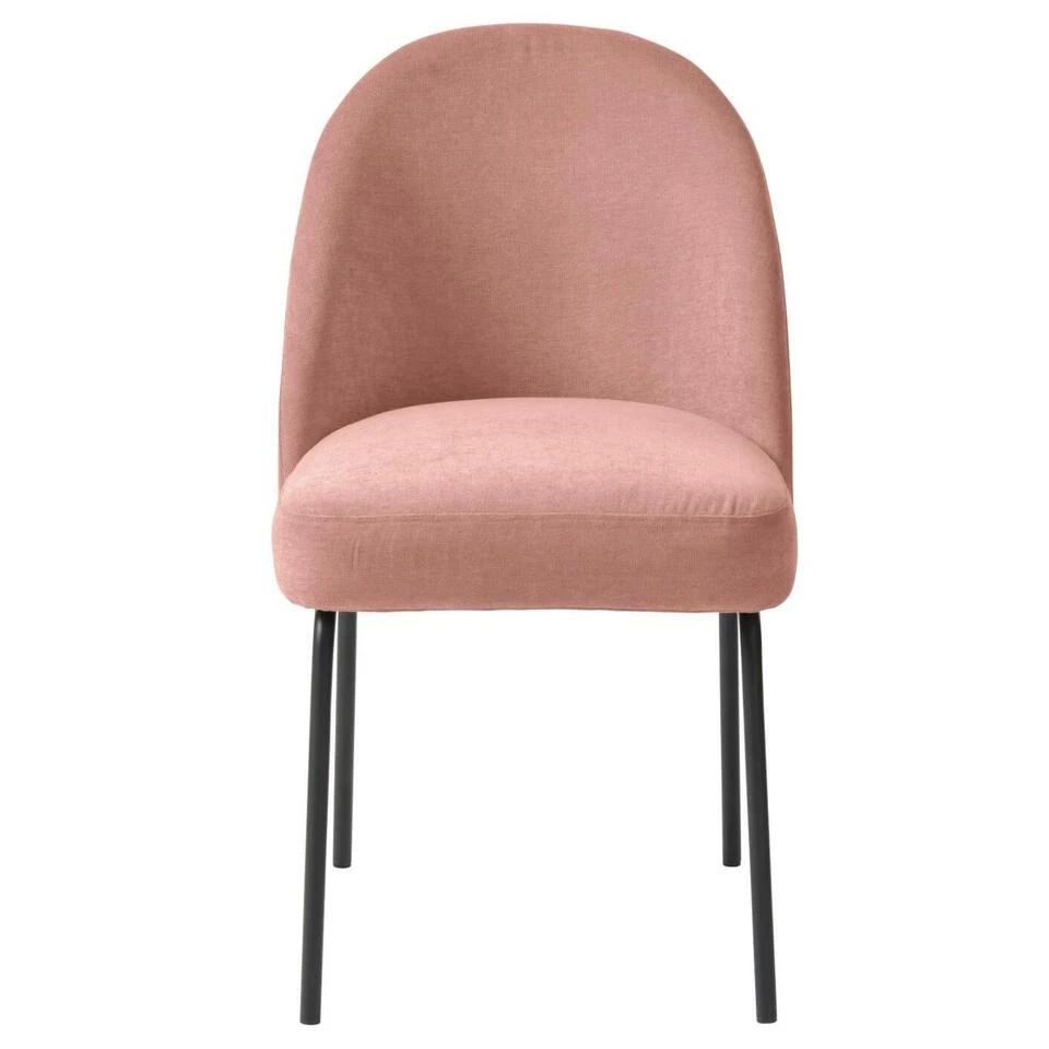 Giga Meubel Eetkamerstoel Roze - Chenille Stof - Stoel Creston 4 Giga Meubel Eetkamerstoel Roze - Chenille Stof - Stoel Creston - Afbeelding 2