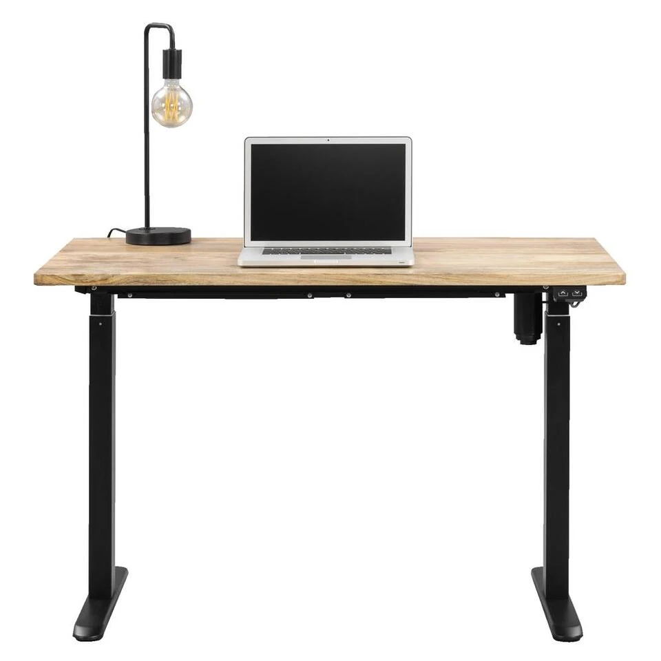 Bureau Homeworx Zit/sta Elektrisch Verstelbaar – Mangohout/zwart - 75/118x120x70 Cm 5 Bureau Homeworx Zit/sta Elektrisch Verstelbaar – Mangohout/zwart - 75/118x120x70 Cm - Afbeelding 3