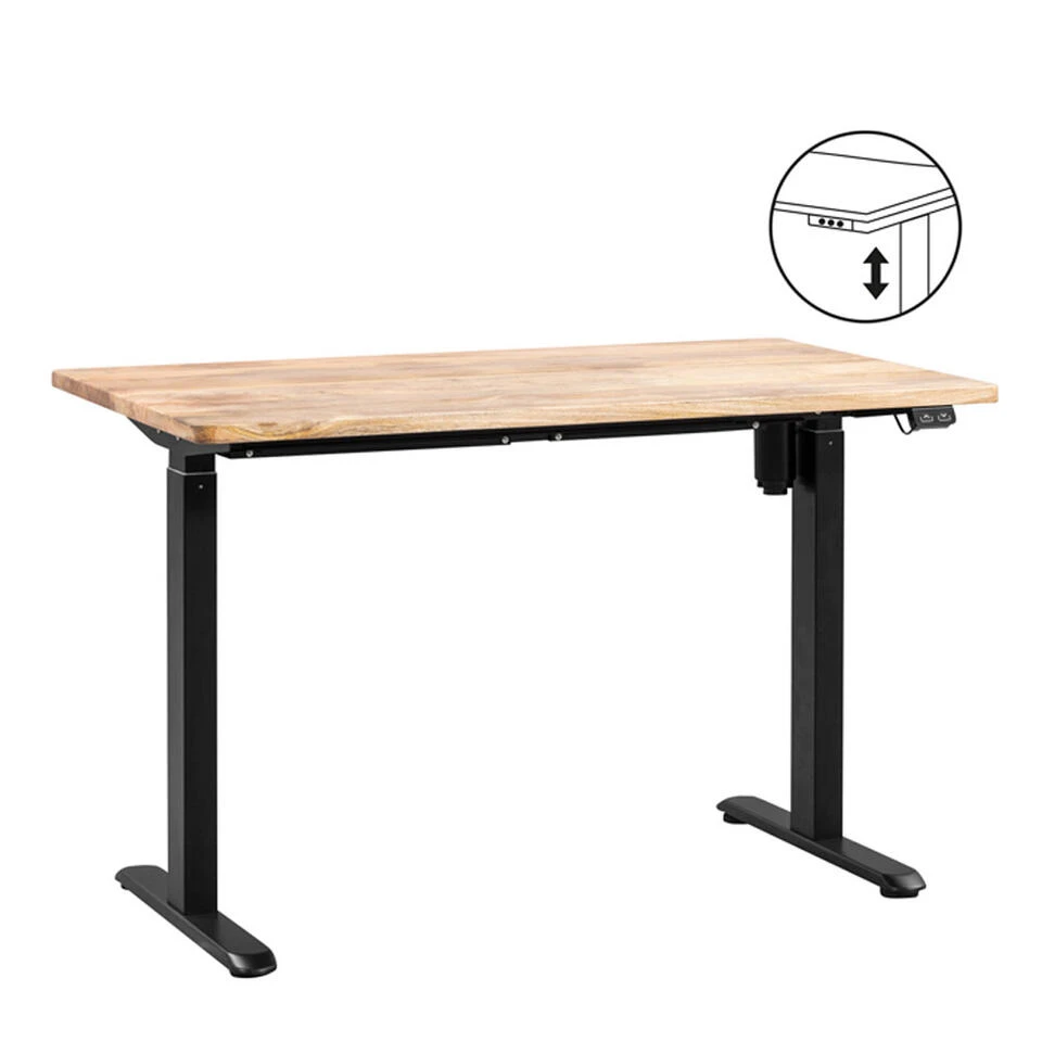Bureau Homeworx Zit/sta Elektrisch Verstelbaar – Mangohout/zwart - 75/118x120x70 Cm 3 Bureau Homeworx Zit/sta Elektrisch Verstelbaar – Mangohout/zwart - 75/118x120x70 Cm