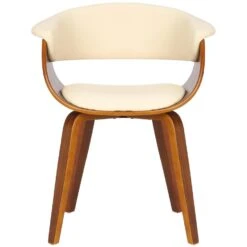 CLP Set Van 2 Bruce Eetkamerstoelen Frame Walnoot Kunstleder Crème -Woonaccessoires Verkoop c1db050d5f47407098e4317bd665dc13