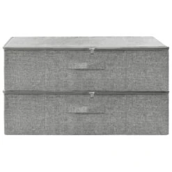 VidaXL Opbergboxen 2 St 70x40x18 Cm Stof Grijs -Woonaccessoires Verkoop c9e5a798d1cf40f2864289603fd006bd