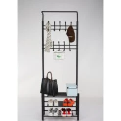 O'DADDY® Kapstok Staand - Schoenenrek - 18 Haken - 66x30x190cm - Zwart -Woonaccessoires Verkoop db877b99e4f5496b8b5226bbb727ea20